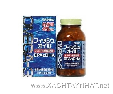 Viên Dầu Cá Omega 3 Orihiro Nhật Bản 180 viên