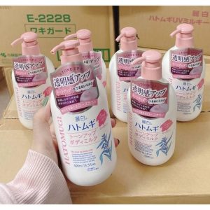 Dưỡng thể Hatomugi Tone Up trắng hồng da ban đêm Body Milk 400ml