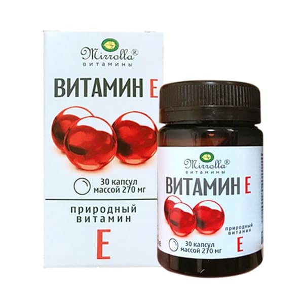 Vitamin E đỏ Nga Mirrolla 270mg hộp 30 viên