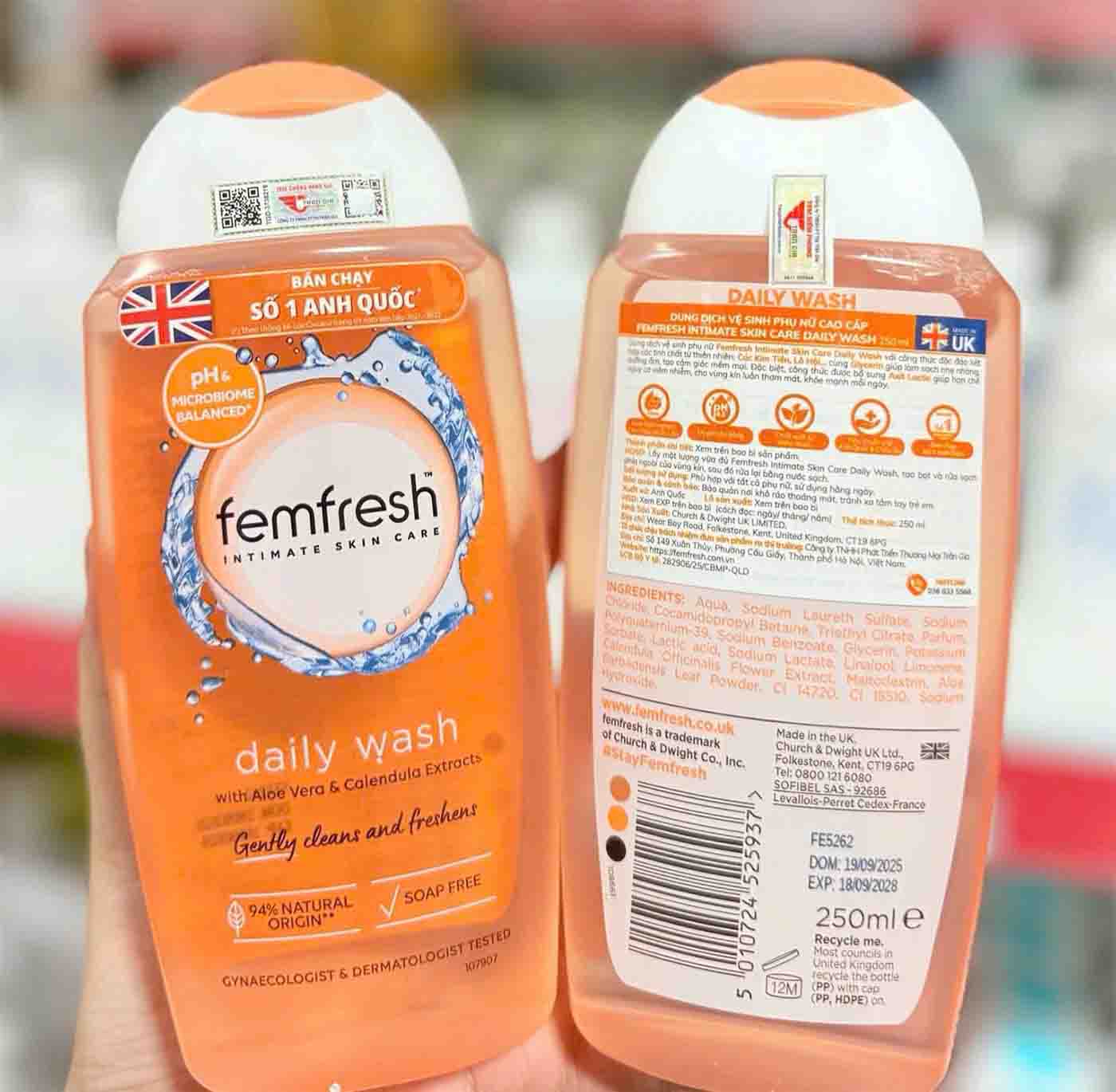 Dung dịch vệ sinh Femfresh cam