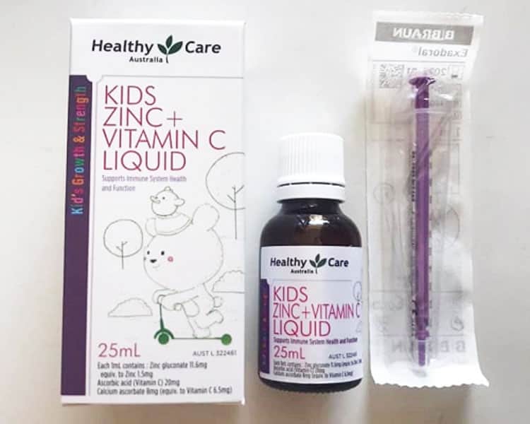 Kids Zinc + Vitamin C Liquid Healthy Care bổ xung kẽm và vitamin C