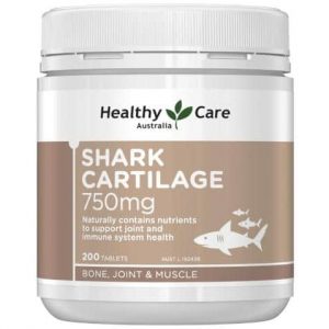 Sụn cá Shark Cartilage 750mg Healthy Care Úc 200 Viên