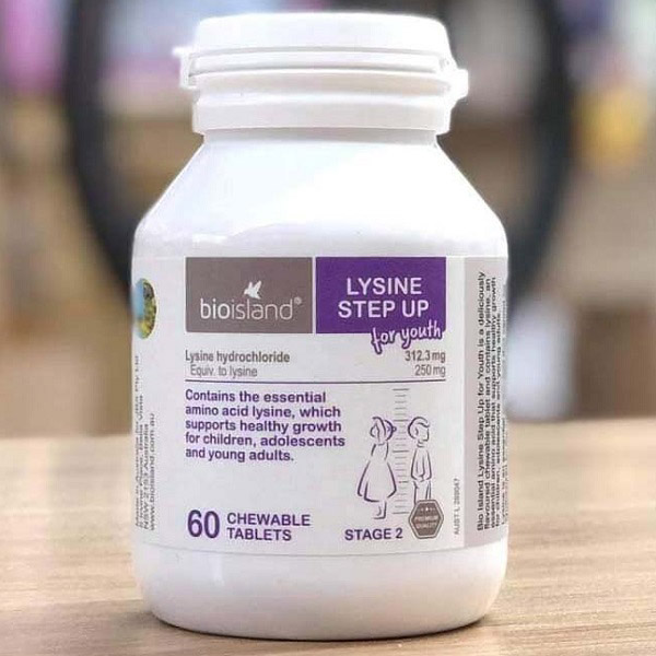 Viên uống hỗ trợ tăng chiều cao Bio Island Lysine Step Up For Youth 60 viên