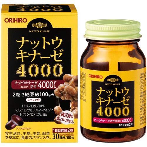 Viên hỗ trợ đột quỵ Orihiro Nattokinase 4000FU Nhật Bản