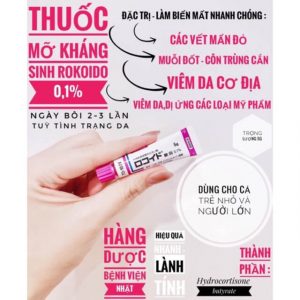 Thành phần của kem trị muỗi đốt Rokoito Locoid Ointment 5g