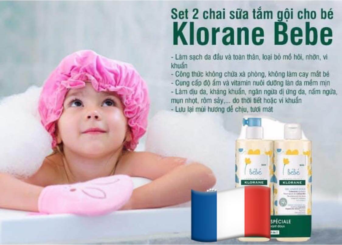 Công dụng của bộ sữa tắm gội cho bé Klorane BeBe