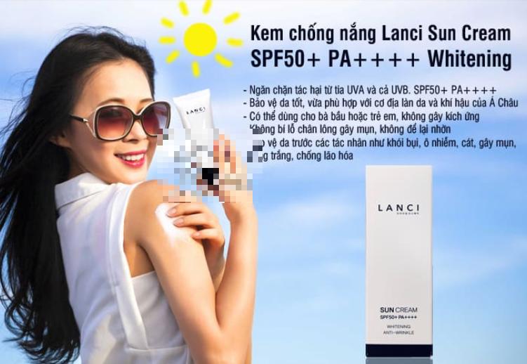 Công dụng kem chống nắng Lanci Sun Cream