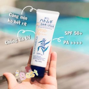 Kem chống nắng Hatomugi SPF 50+ PA+++ với 80g.