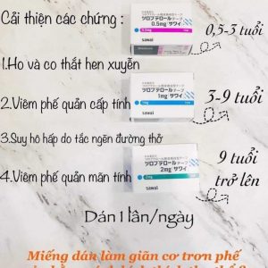 Miếng dán ho cho bé có mấy loại?