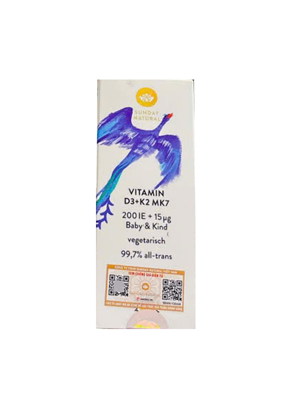 Vitamin D3 K2 MK7 Của Đức Sunday Natural 5ml