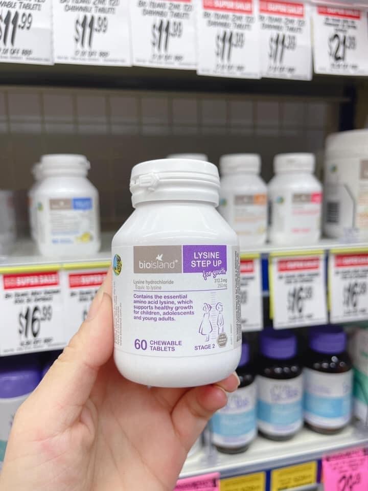 Viên Bio Island Lysine cho trẻ từ 6 tuổi trở lên