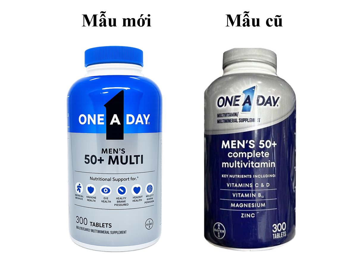 Viên Uống One A Day Men's 50+ 300 Viên mẫu mới