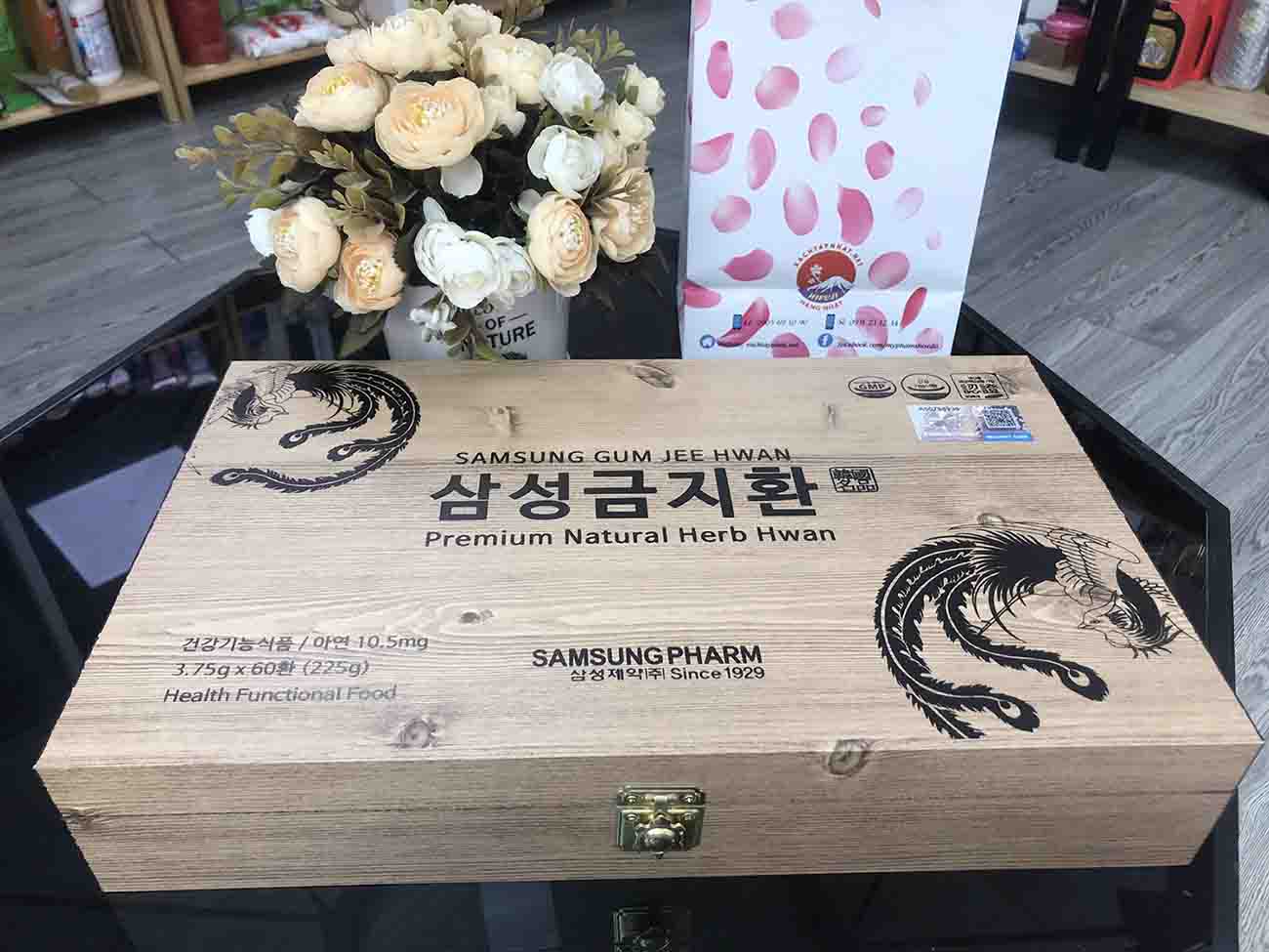 An Cung Ngưu Hoàng Hoàn hộp gỗ 60 viên SAMSUNG GUM JEE HWAN