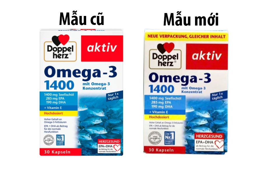 Omega 3 1400 Doppelherz mẫu mới