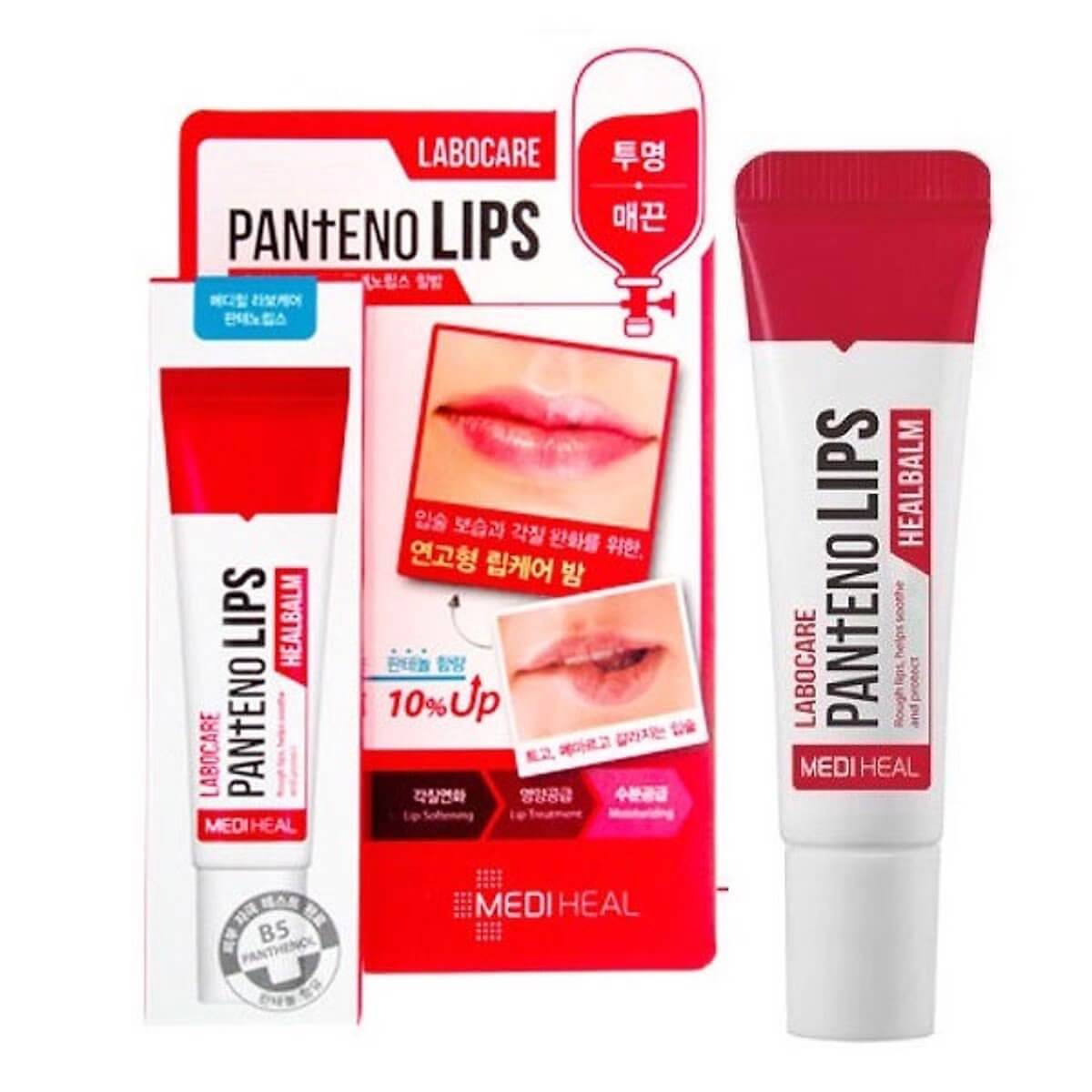 Son dưỡng Mediheal đỏ (Healbalm): có màu trắng đục, dưỡng ẩm, làm mềm môi hạn chế khô môi, bong tróc, nứt nẻ.