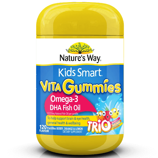 Nature’s Way Kids Smart Vita Gummies Omega-3 DHA Fish Oil (vị quả mọng, cam và chanh)