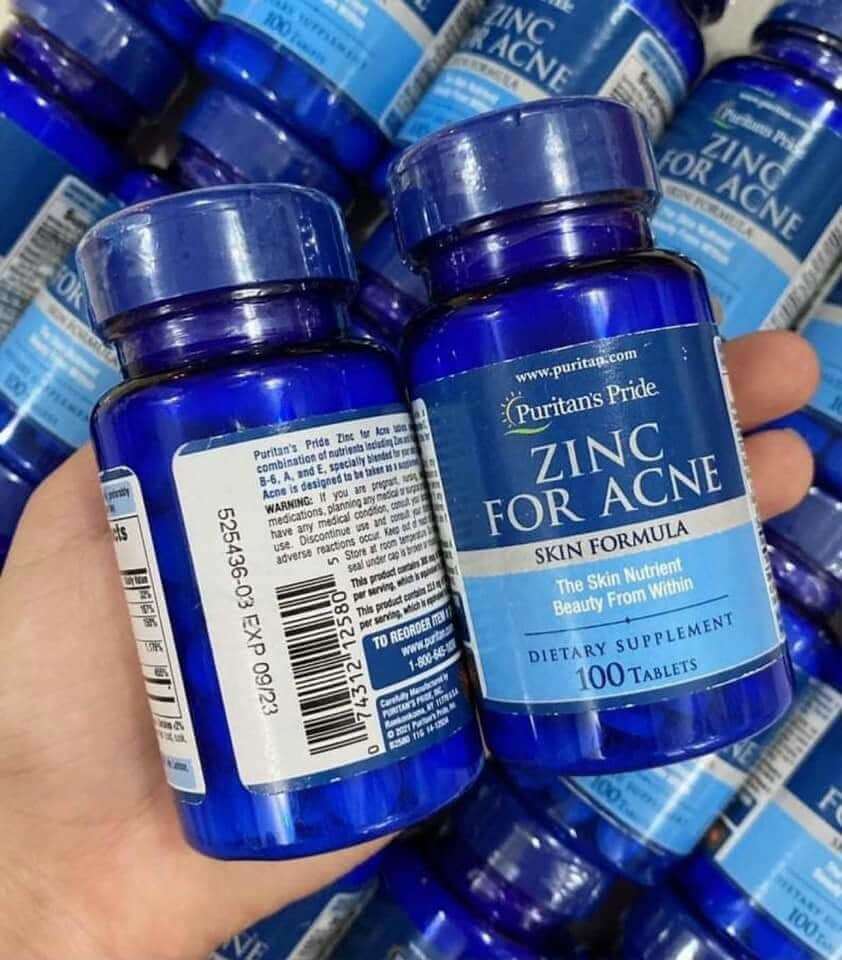 Viên uống kẽm trị mụn Puritan's Pride Premium Zinc For Acne có tốt không?