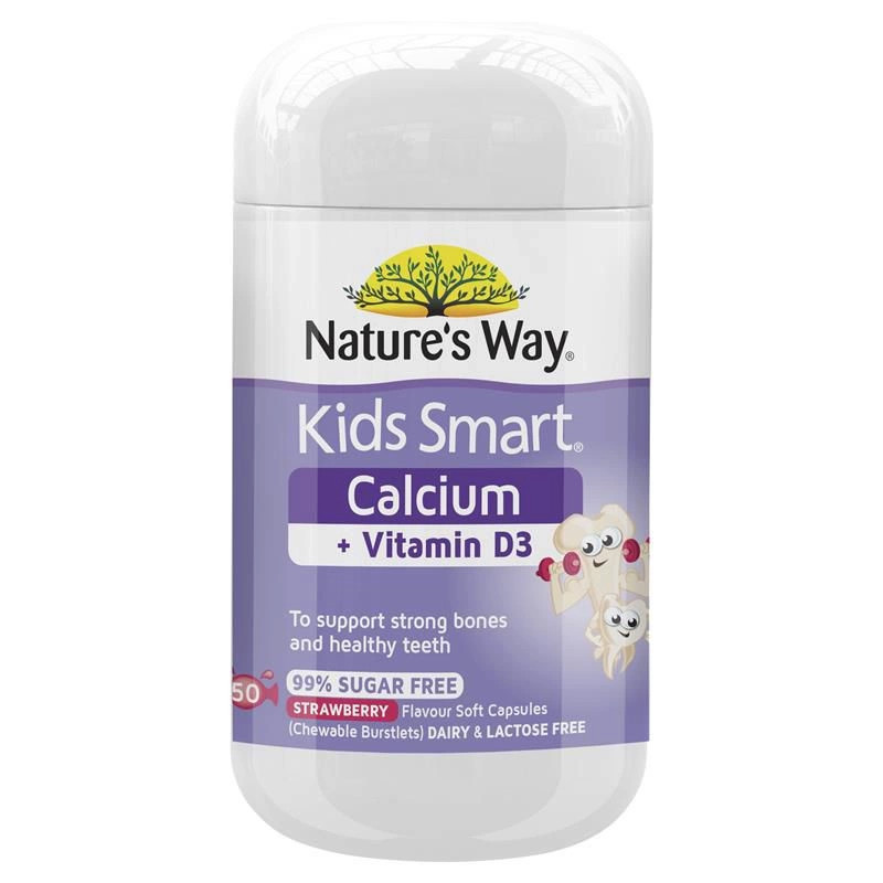 Kẹo Nature's Way Kids Smart Calcium + Vitamin D3 Úc 50 viên cho bé