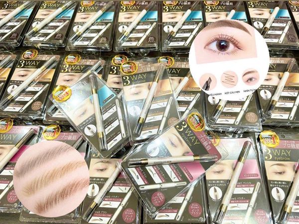 Chì kẻ chân mày 3 way eye brow 3 trong 1 Nhật Bản