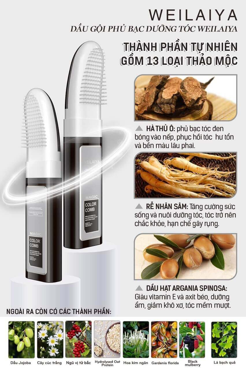 dầu gội phủ bạc dưỡng tóc Weilaiya