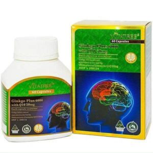 Viên uống bổ não Vitatree Ginkgo Plus 6000 With Q10 50mg 60 Viên
