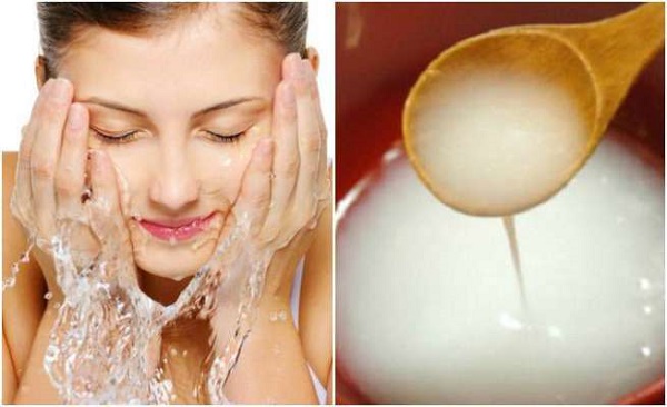 rửa mặt bằng nước vo gạo