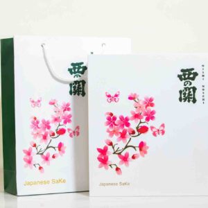 Hộp Rượu Sake Nishino Seki Hana Hoa Anh Đào Chai Màu Đen