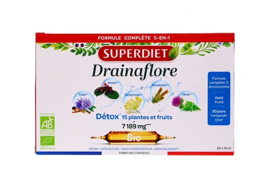 Nước uống hỗ trợ thải độc nội tạng Drainaflore Bio Detox 20 ống