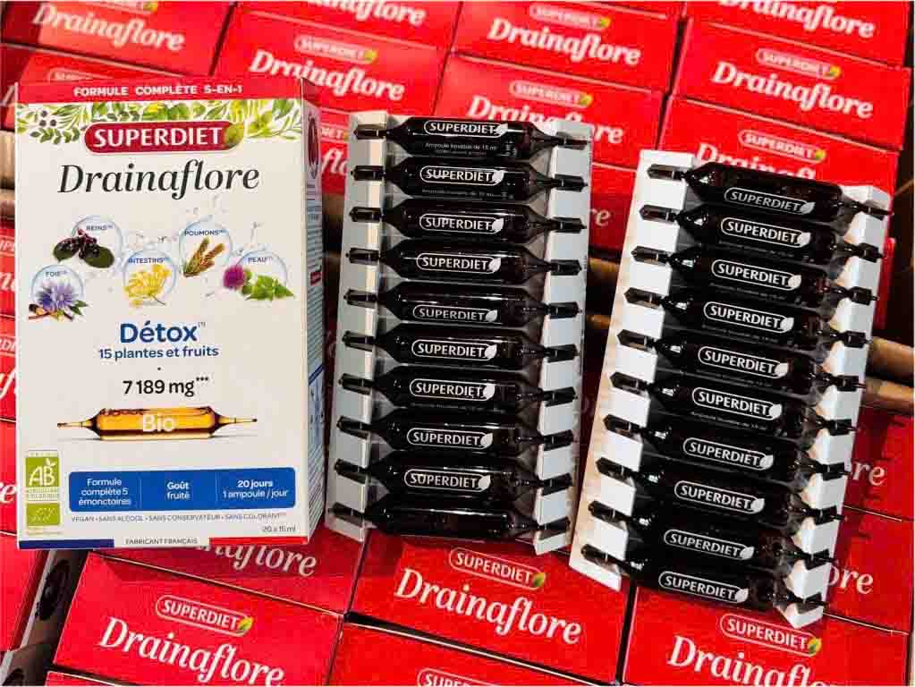 Nước uống hỗ trợ thải độc nội tạng Drainaflore Bio Detox Pháp