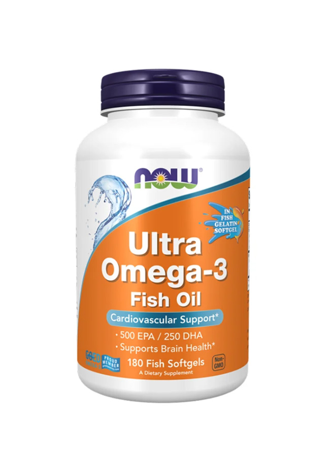 Viên uống Ultra Omega 3 Now Fish Oil 180 viên