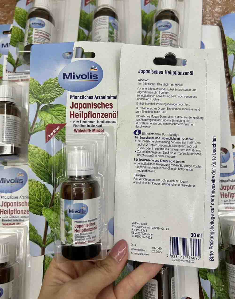 tinh dầu bạc hà mivolis