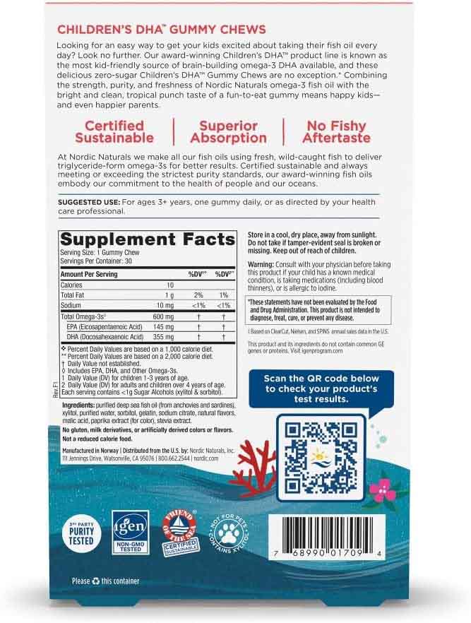 Kẹo dẻo Nordic Naturals Zero Sugar Children's