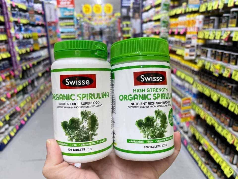 Tảo xoắn hữu cơ Swisse Organic Spirulina Úc