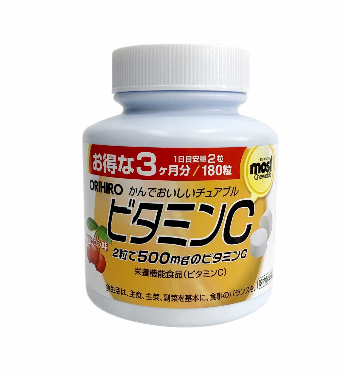 Viên nhai bổ sung Vitamin C Orihiro Most Chewable 180 viên