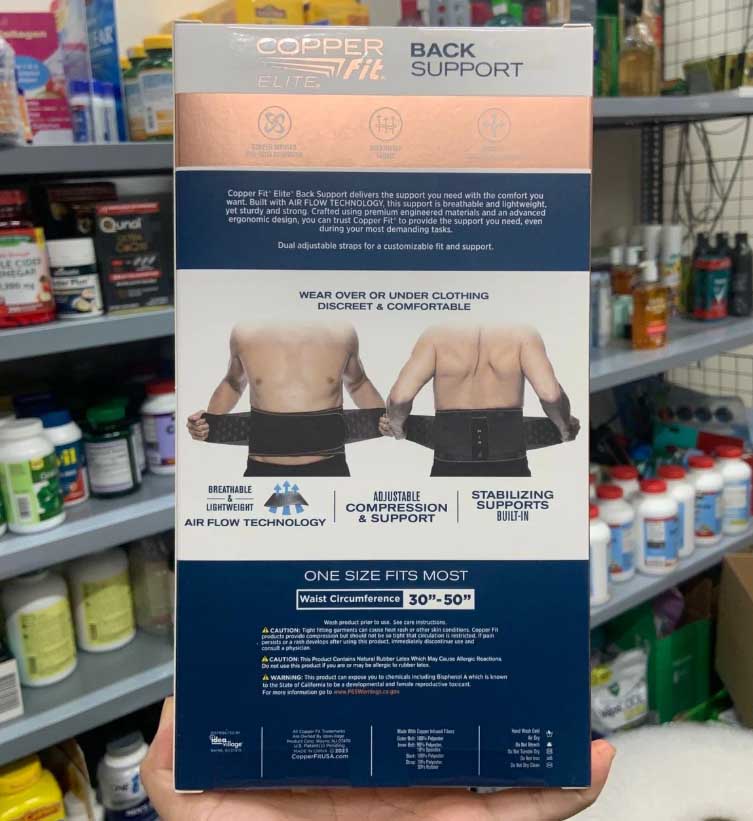 copper fit back support elite