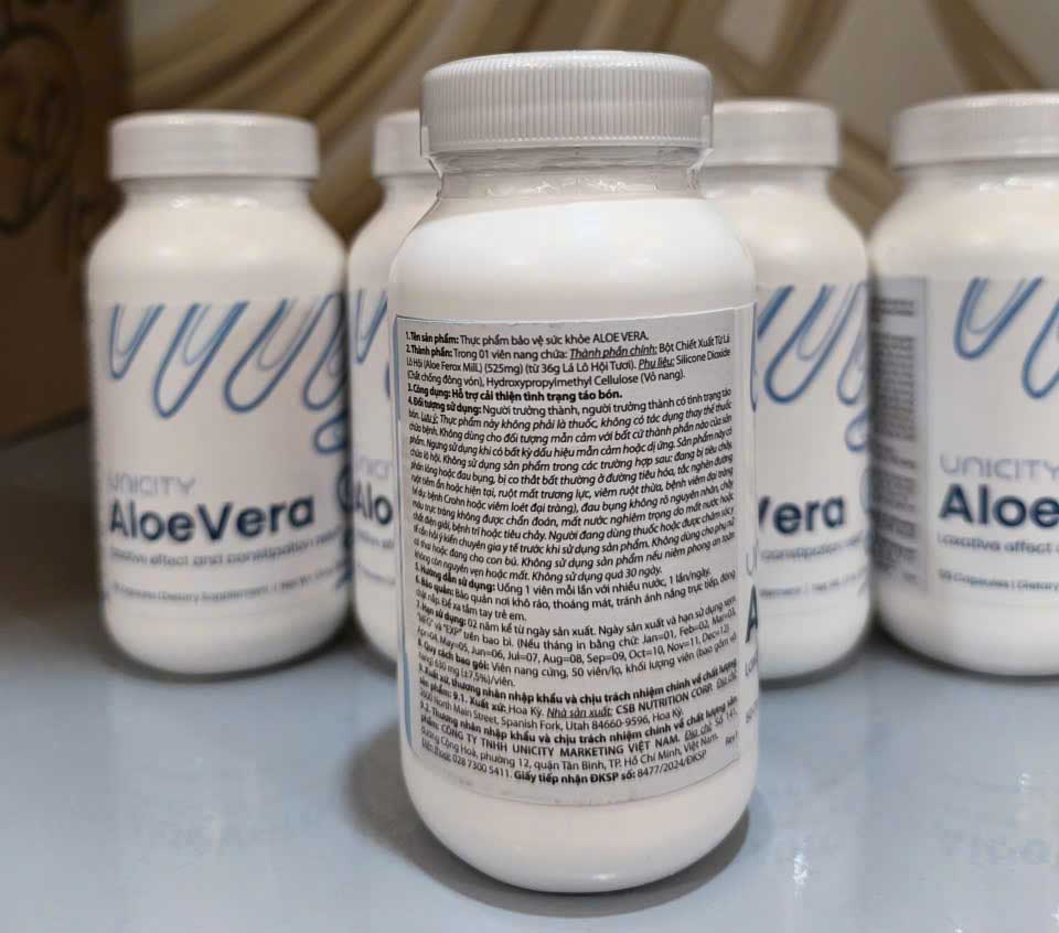 Viên hỗ trợ thải độc ruột Unicity Aloe Vera Capsules 50 viên