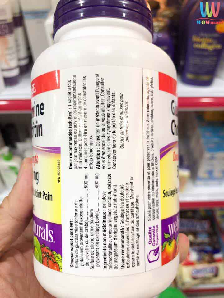 Viên hỗ trợ xương khớp Glucosamine Chondroitin MSM Webber Naturals