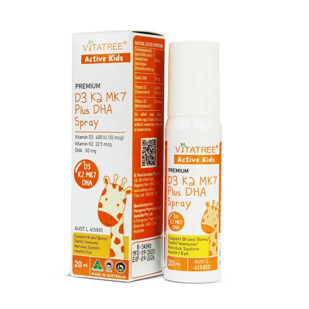 Xịt hỗ trợ xương cho bé Vitatree D3K2 DHA