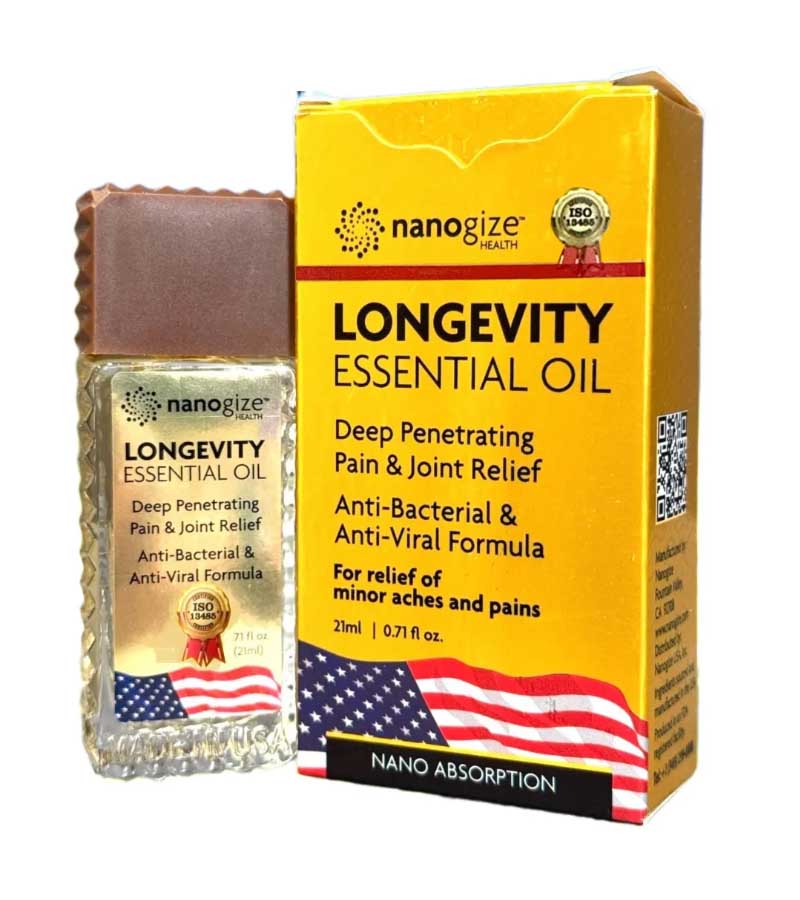 Dầu gió vàng Nanogize Longevity Essential Oil Mỹ 21ml