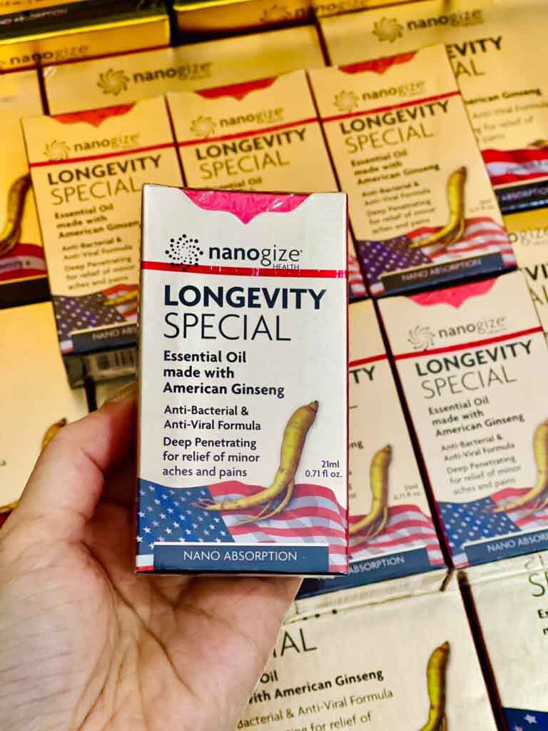 Dầu sâm Mỹ Nanogize Longevity Special Ginseng Essential Oil