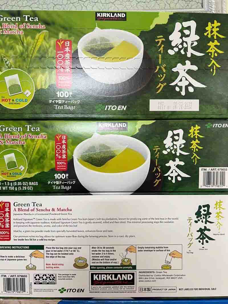 trà xanh túi lọc kirkland