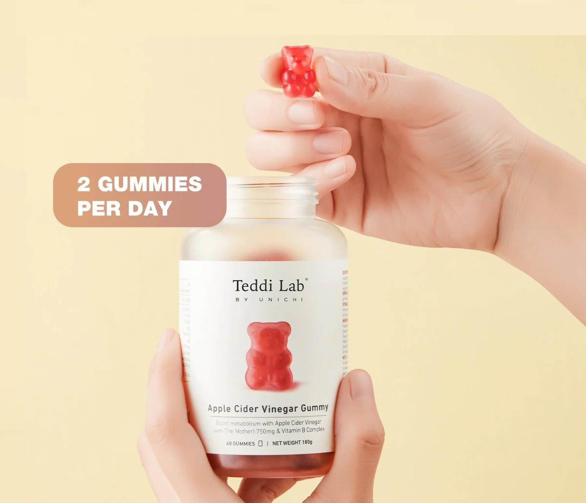 Kẹo giấm táo Unichi Teddi Lab Apple Cider Vinegar Gummy