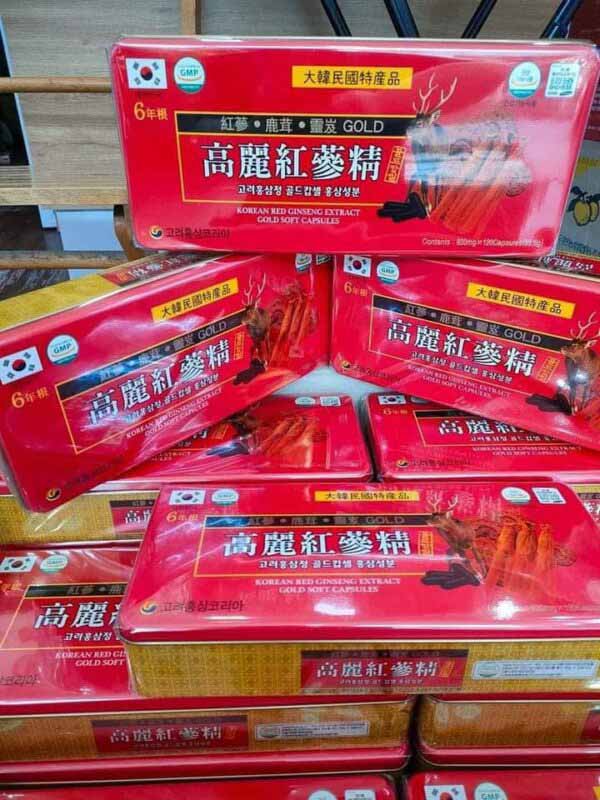 Viên đạm sâm nhung hươu Korea Red Ginseng Extract Gold 120 viên