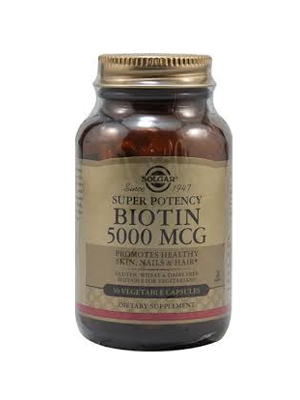Viên hỗ trợ da móng tóc Solgar Super Potency Biotin 5000 mcg