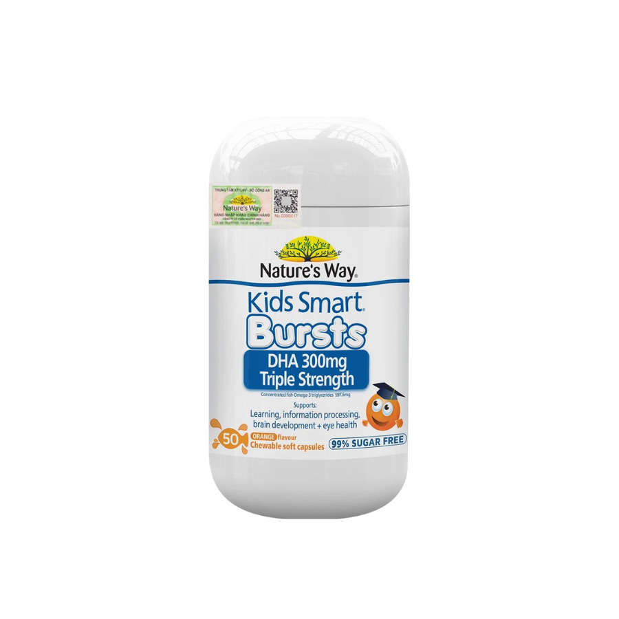 Viên nhai Nature's Way Bursts DHA 300mg Triple Strength