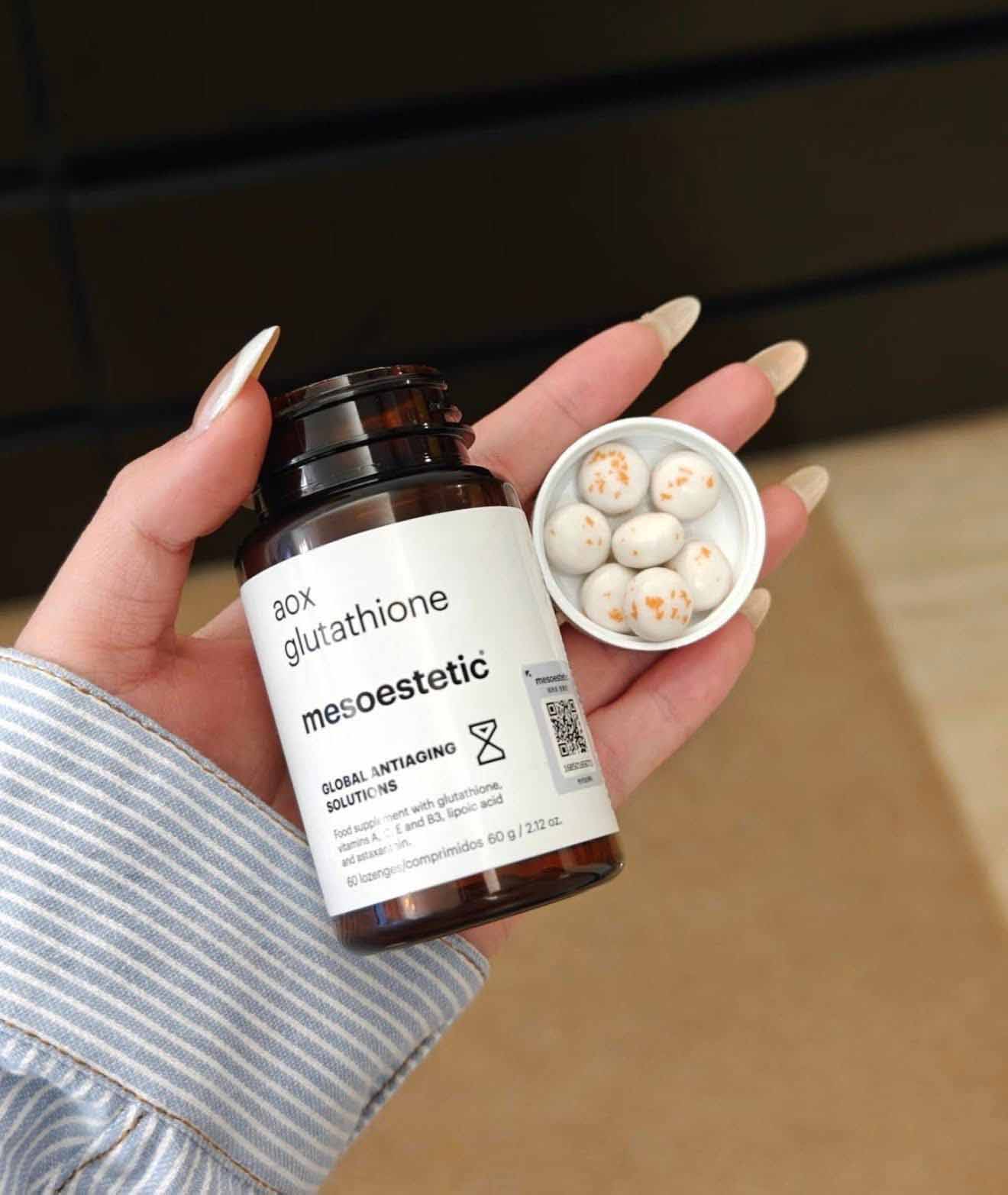 viên ngậm trắng da mesoestetic