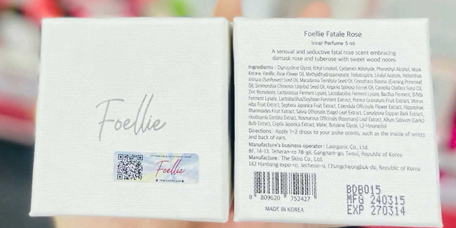 Nước hoa vùng kín Foellie Fatale Rose