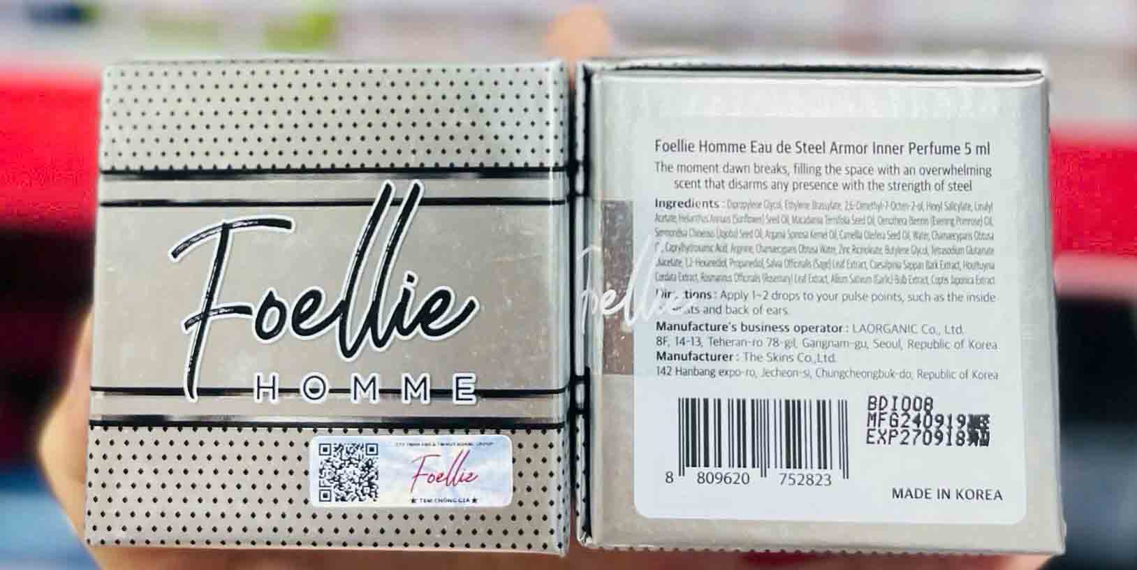 Nước hoa vùng kín Foellie Homme