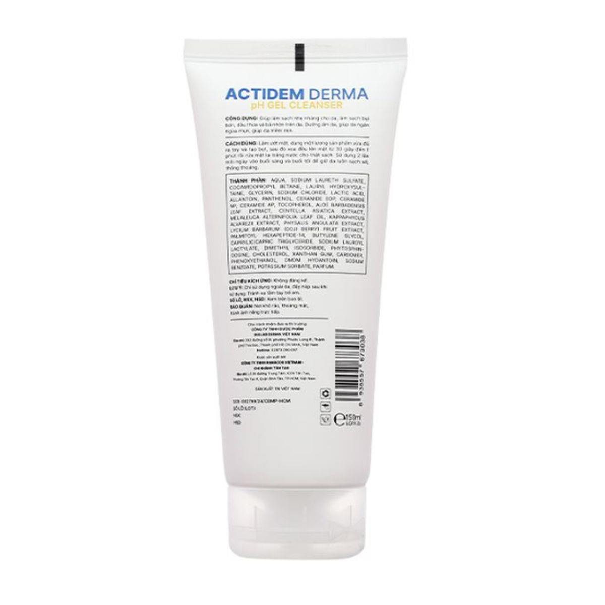 Sữa rửa mặt Actidem Derma pH Gel Cleanser