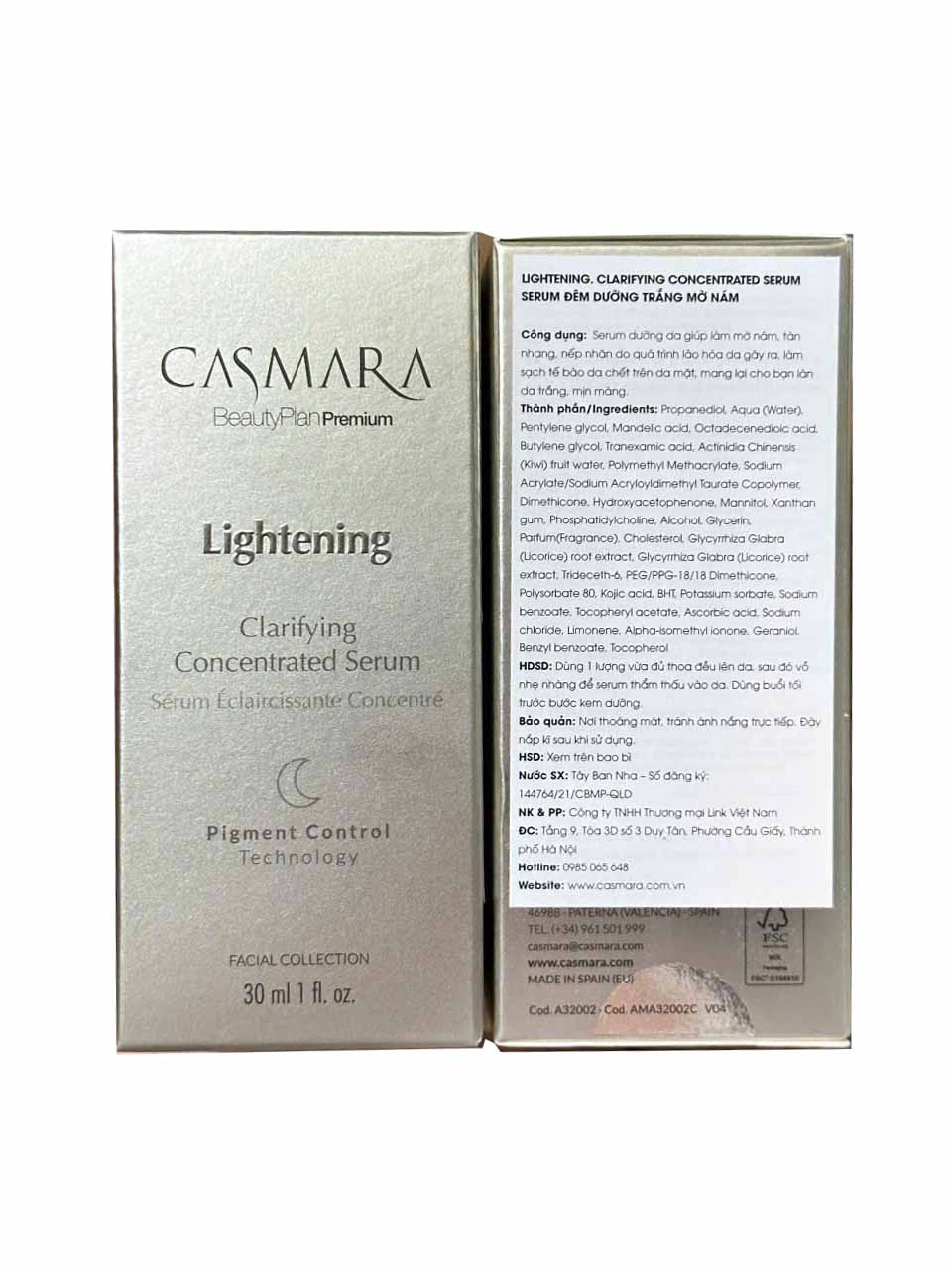 Tinh chất sáng da Casmara Lightening Clarifying Concentrated Serum 30ml